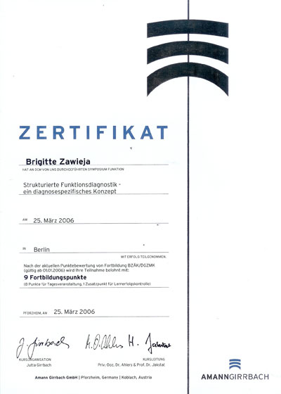 Strukturierte Funktionsdiagnostik - Berlin, 25-03-2006 